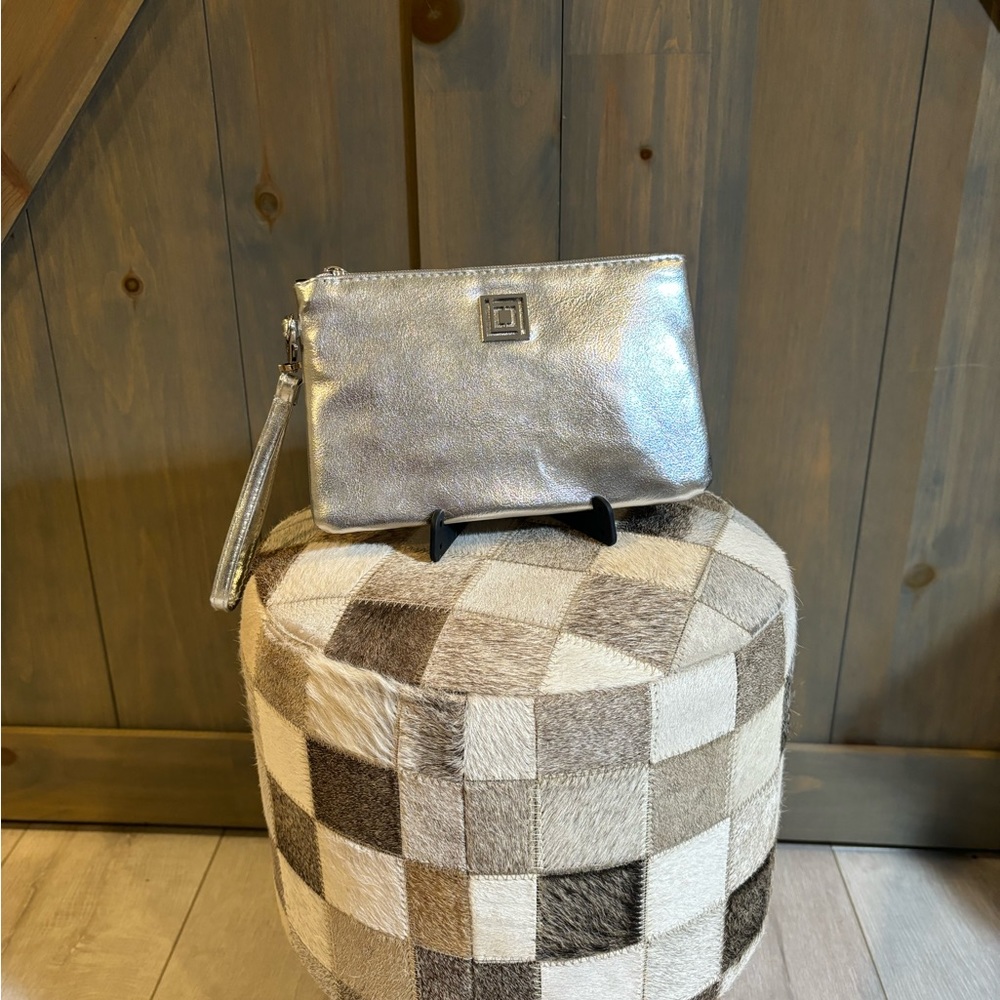 Silver Liz Claiborne Clutch Wallet with Portable Charger